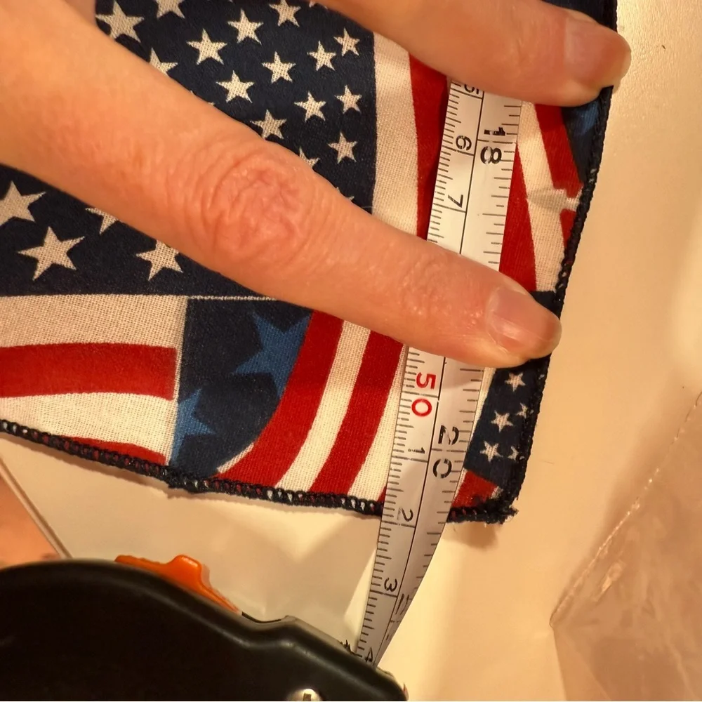 Vintage 1980 90 Handmade retro western flag print bandana scarf USA 🇺🇸 - Picture 12 of 15